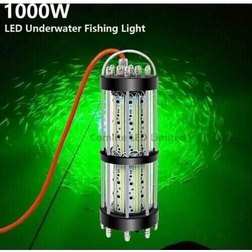 AC110V 220-240V 1000W 30M Cable High Power LED Light Fish Gathering Lamp Deep Sea Salmon Fishing Lighting