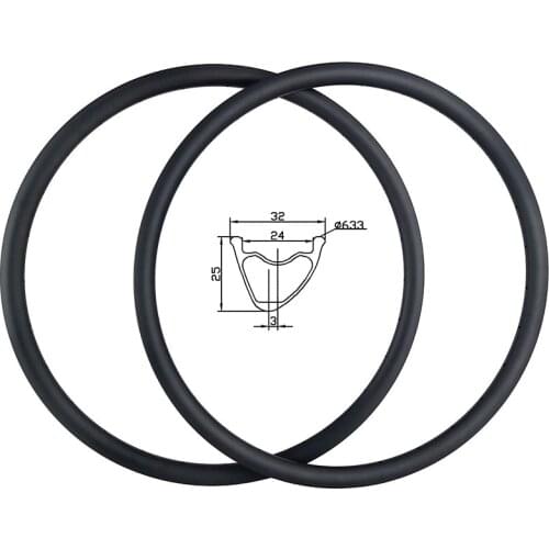 New design 330g 29er XC asymmetric tubeless 32mm x 25mm MTB T800 + T700 Carbon Rims 24mm inner width Crosscountry Woods Wheels