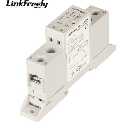 TRA23D10K 10A DC AC Smart Auto Solid State Relay Board 3V 5V 12V 24VDC In Out 24-280VAC SSR Relay Module Din Rail With Base