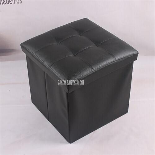 Household High Load-Bearing Storage Box Footstool Shoe Changing Bench Simple Modern Pu Leather Foldable Storage Square Stool