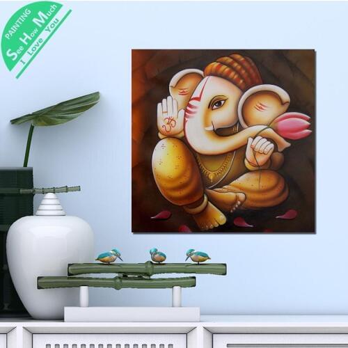 1 Piece Ganesha Shiva Parvati God HD Printed Canvas Wall Art Posters and Prints Poster Painting Framed Artwork Room Decoration