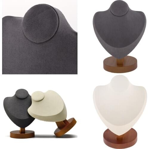 Wood Mannequin Necklace Jewelry Display Stand Holder for Shop Show Decoration