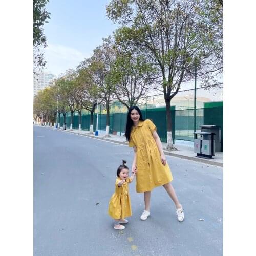 Adult Mom Baby Girls Dresses for Family Matching Clothing Mother Daughter Matching Fashion Dress