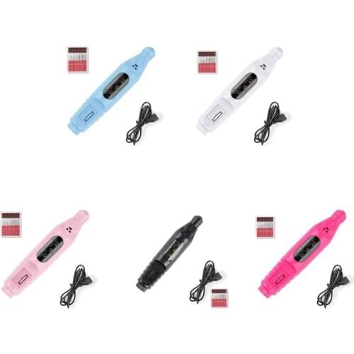 Electric Manicure Drill Polish Pedicure 6pc Sanding Bands Handpiece Grinder