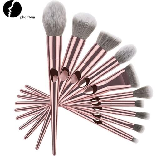 10pcs Professional Champaign Gold Makeup Brushes Thumb Print High Quality Eye Shadow Eyebrow Lip Powder Foundation Make Up Brush