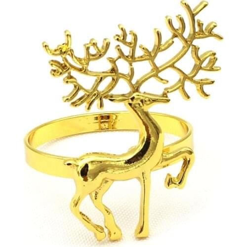 1Pcs Alloy Napkin Rings Christmas Party Dinner Table Decoration Silver Gold Color Napkin Holder Rings Wedding Xmas Home Decor