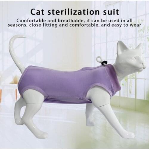 Cat Recovery Suit Jumpsuit Sterilization Care Pet Kitten Anti Bite Prevent Lick After Surgery Wear Vest Weaning Suit
