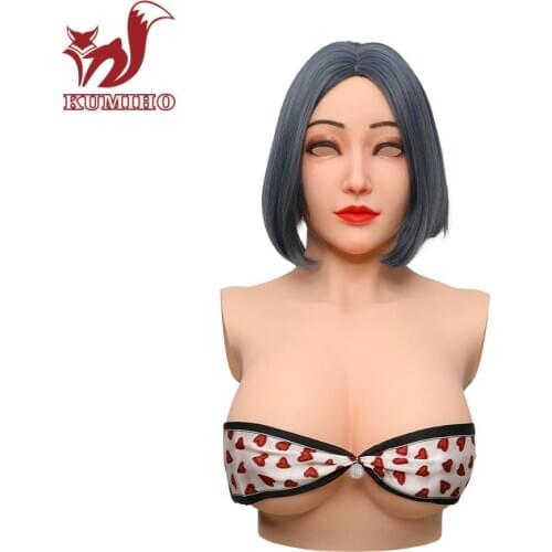 KUMIHO Soft Crossdressing Silicone D cup boobs Increase the chest male to female costumes Alice style shemale