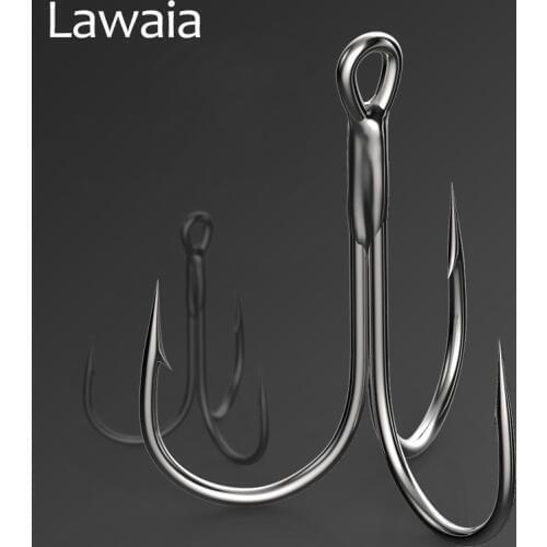 Lawaia Fishing Hooks Triangle Big Anchor Hook Three Hooks 20 Pieces Three Claw Barbed Fake Bait Hook Fishing Gear Fish Gear