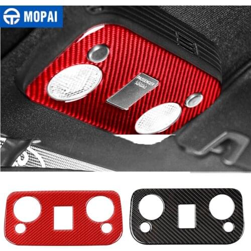 MOPAI Carbon Fiber Car Reading Light Lamp Control Panel Decoration Cover Stickers for Ford Mustang 2009-2020 Accessories
