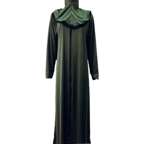 Namaz Elbisesi Eşarplı Fermuarlı Yeşil