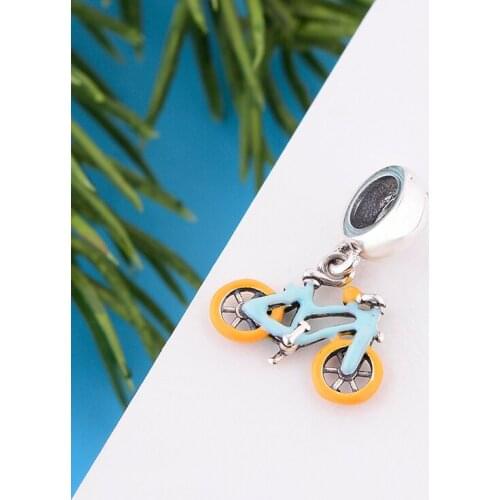 Fit Original Charm Bracelet 925 Sterling Silver Multicolor Enamel Mountain Hiking Bike Bead For Making Women Berloque 2021 DIY