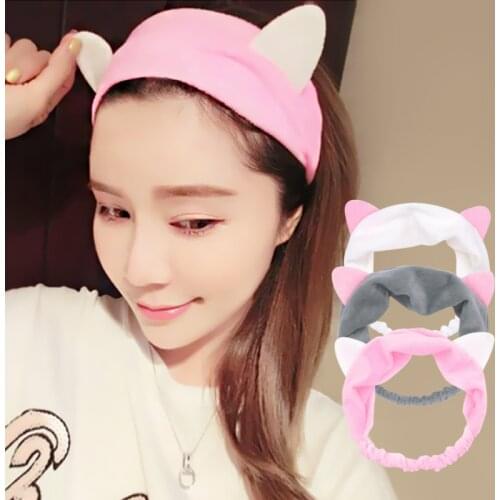 Multiple styles Cute Elastic Cat Ears Headbands for Women Girls Makeup Face Washing Headband Hairdo Headwrap Hair Accessory
