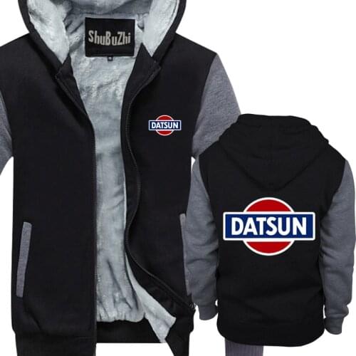 Drop shipping Datsun Logo shubuzhi men Winter thick fleece jacket coat sweatshirt fashion brand thick hoodies casual cool hoody