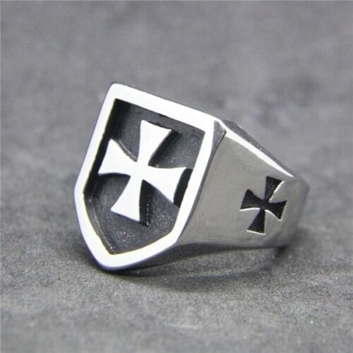 Drop Ship Size 7~13 Cool Jesus Cross Ring 316L Stainless Steel Jewelry Fashion Polishing Biker Cross Ring