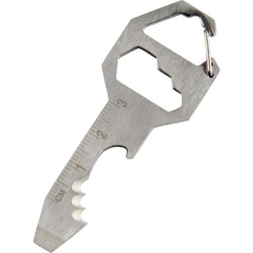 QingGear 8 in 1 Multi Tool Key Pocket Tool EDC Bottle Opener Screw Driver Wrench Scale Cutter Hanging Hole/Biner