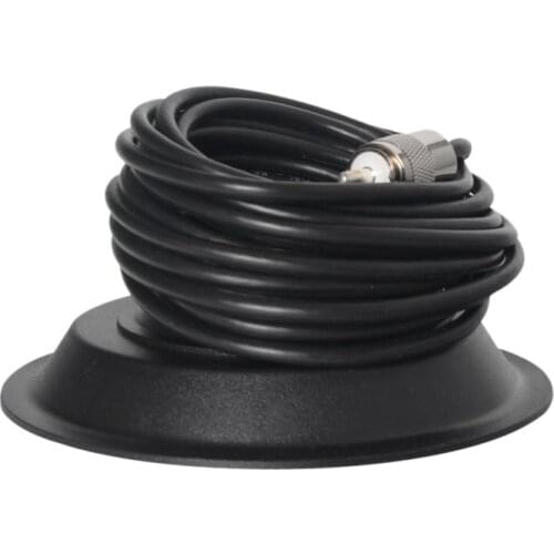 UHF PL259 Port Connectors 5M Feeder Cable +13cm Magnet Mount Bracket for Car Radio Amateur Ham CB Two Way Radio Antenna Base