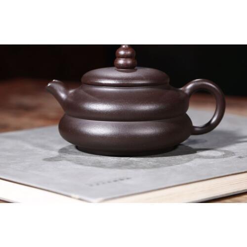 Yixing recommended gourd tea pot of kung fu tea set pure manual famous murraya cinnabar teapot tea set the teapot