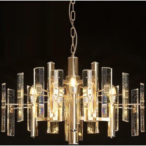L100-Nordic living room luxury crystal pendant lamp European modern minimalist bedroom restaurant dining room lighting