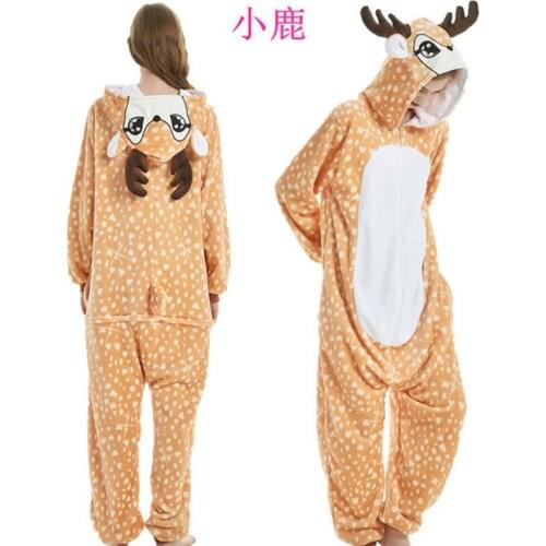 Christmas Pajamas Winter Unisex Adult Cute Cartoon One-Piece Animal Pajamas Unicorn Stitch Flannel Pajamas Comfortable Pajamas