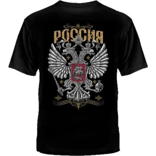 Russland Russian National Emblem Double-headed Eagle T-Shirt. Summer Cotton O-Neck Short Sleeve Mens T Shirt New S-3XL