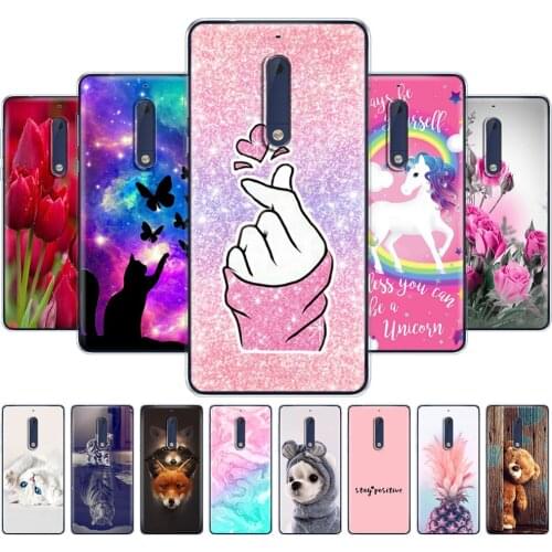 For Nokia 1 2 2.1 3 3.1 5 5.1 2018 Case Painted Silicon Soft TPU Back Phone Cover for Nokia 5.1 plus Protective Coque Bumper