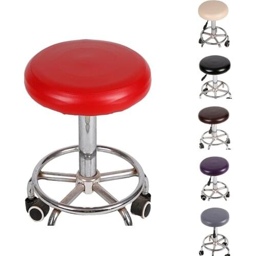 Табурет Round Chair Protector Elastic PU Leather Stool Chair Cover Waterproof Chair Protector Small Round Seat Cushion Sleeve