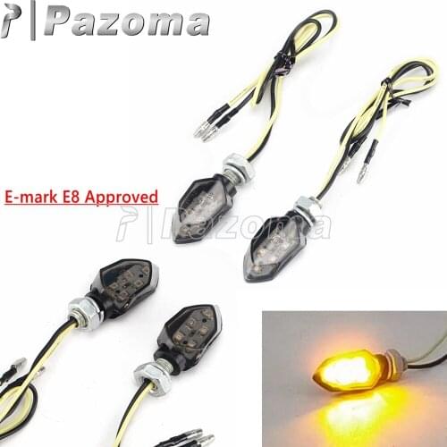 Universal 8mm Motorbike Blinker 5LED Turn Signal Light Motorcycle Amber Indicator Lamp for Dual Sport Enduro Dirt Street Bikes