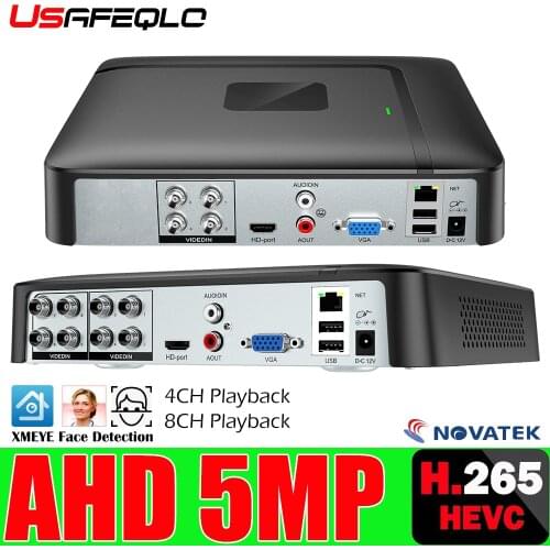 AHD 5MP-H 4CH 8CH CCTV DVR Mini DVR 5IN1 For CCTV Kit VGA HDMI Security System Mini NVR For 1080P IP Camera Onvif DVR PTZ H.265