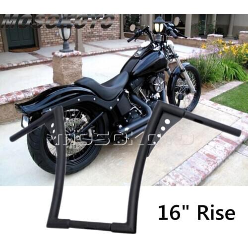 Vintage Custom APE Hanger Handlebars 16" Rise Drag Fat Bar 6.5" Backward 34-1/2'' Wide for Harley FLST FXST Sportster Cafe Racer