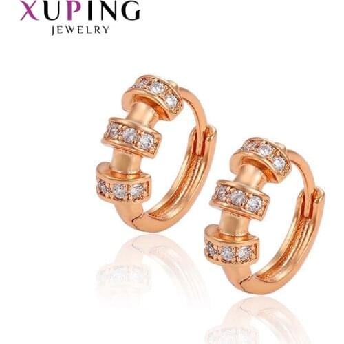 Xuping Fashion Round Style Earrings of Rose Gold Color Plated Jewelry for Children Gifts 96511