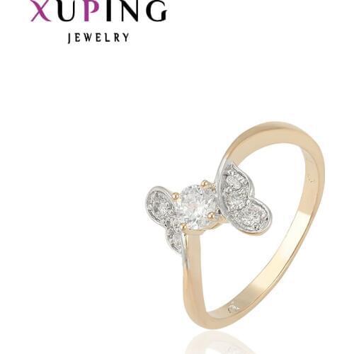 Xuping Jewelry Temperament Simple Style Bow-knot Shape Multicolor Plated Ring Women Valentines Gifts 12222