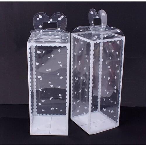 1pc New Clear PVC Box Packing Wedding/Christmas Favor Cake Packaging Flower Chocolate Candy Apple Gift Event Transparent Box