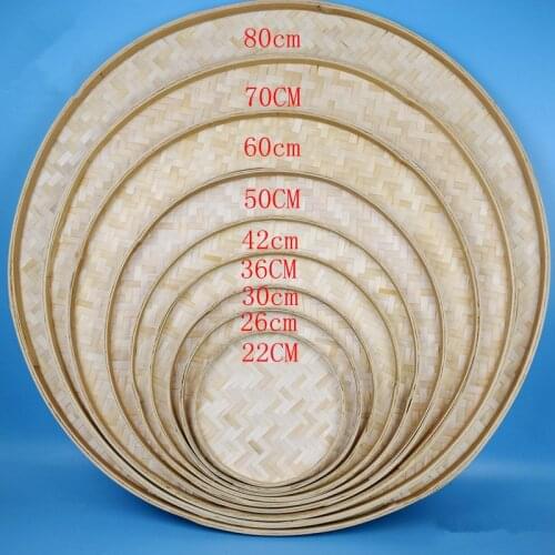 1pcs Hand-woven Bamboo Sieve Hand-painted Bamboo Raft Drying Bamboo Pole Home Shop Decoration