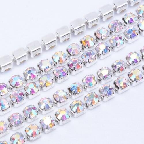 10 yards 2-4mm Brass Rhinestone Strass Chains Rhinestone Cup Chains Crystal for Jewelry Making DIY Accessories Party Decoration