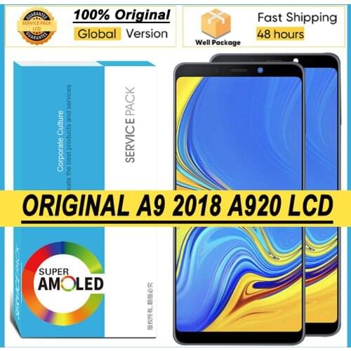 100% Original Amoled 6.3'' Display for Samsung Galaxy A9 2018 A920 A920F Full LCD Touch Screen Digitizer Assembly Repair Parts