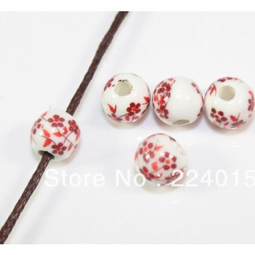 100pcs/6mm New Bead Ceramic Flower Beads,Porcelain Loose Beads Fit Chinese Style Jewelry DIY,B1150