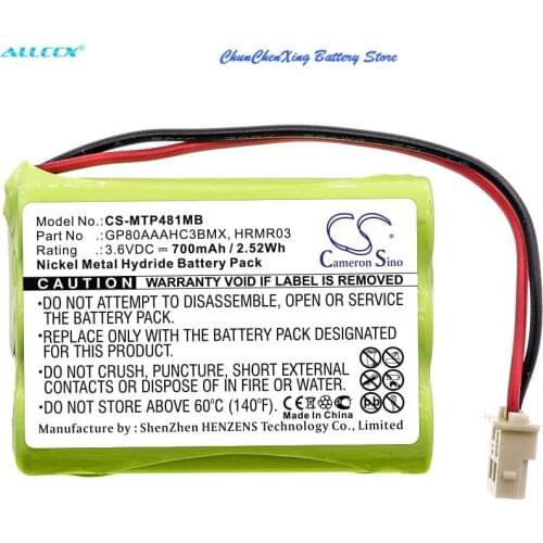 Cameron Sino 700mAh Battery GP80AAAHC3BMX,HRMR03 for Motorola MBP481,MBP482,MBP483