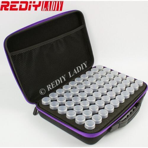 Diamond Painting Cross Stitch Tool Beads Container Storage Box Diamond Mosaic Hand Bag with 60 Bottles Zipper Shockproof Durable