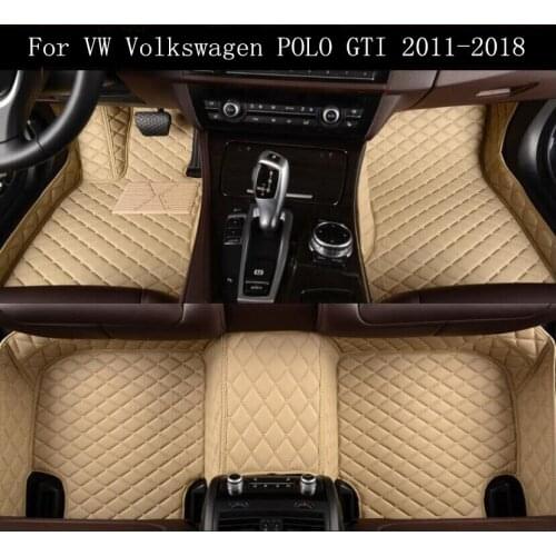 Car 3D Luxury Leather Car Floor Mats Fits For 11-18 VW Volkswagen POLO GTI 2011-2018 EMS Free shipping