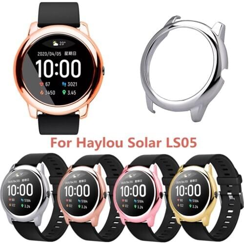 Case Cover For Xiaomi Haylou-solar LS05 wristband Accessories Fashion Electroplate Hard PC Frame Screen Protector