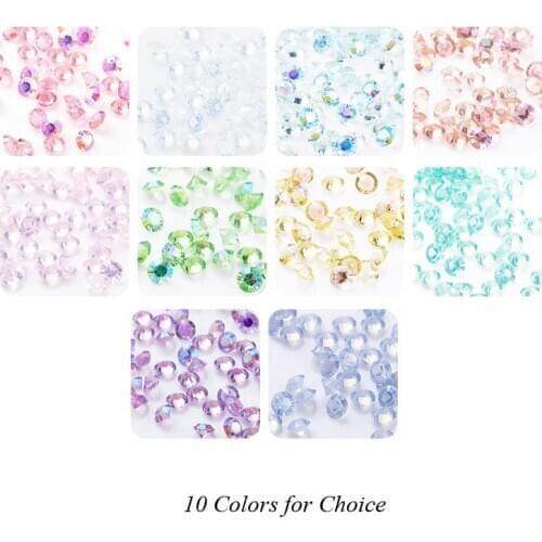 Czech Crystal Point Back Strass Shiny Glass Diamond 3D Nail Art Decor Charm Set Pointed Foiled Back Faceted Decor