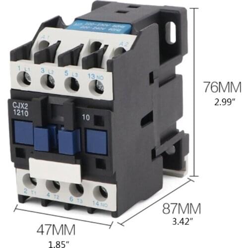 CJX2-1210 12A 110V/220V AC Contactor Industrial Electric Contactor 3 Phase 3 Pole Rail Buckle Design Normally Open Wholesale