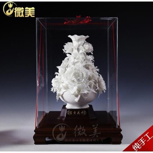 Dehua ceramic rich flower white porcelain flower ornaments jewelry fashion modern decor Home Furnishing small ornaments
