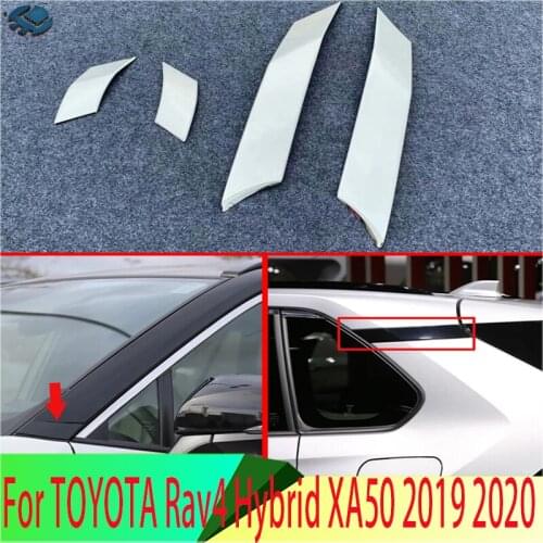 For TOYOTA Rav4 Hybrid XA50 2019 2020 ABS Chrome Mirror Surface MIRROR BRACKET A And C Pillar window cover Trim
