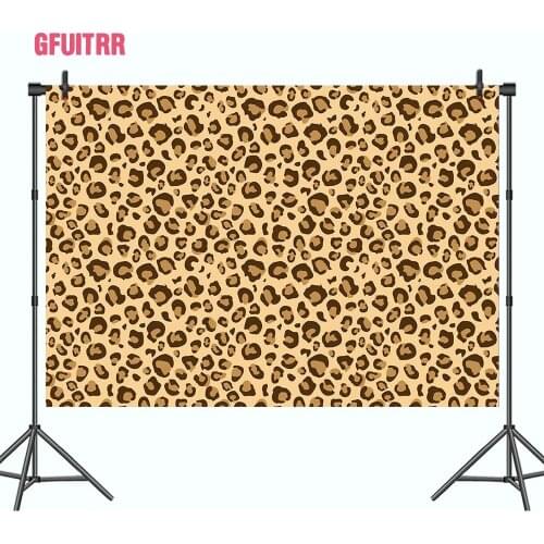 GFUITRR Leopard Pattern Photo Backdrops Happy Birthday Photography Backgrounds Wild Sexy Decorations Poster Photo Booth Props