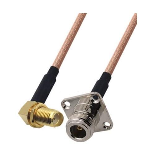 SMA Female Right Angle to N Female 4hole panel Flange Connector Pigtail Jumper RG316 Cable 50 ohm