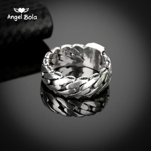 2020 Hot Sale Delicate Finger Ring Ancient Silver color Punk Style Buddha Ring Snake Chain Ring for Cool Men Drop Shipping