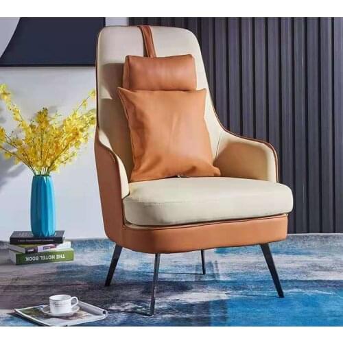 Louis Fashion Single Chair Balcony Leisure Chair Nordic Designer Living Room Leather Single Sofa Italian Tiger Chair