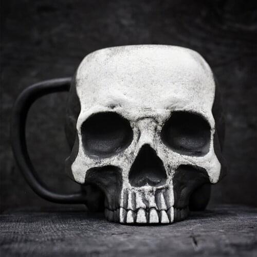 Halloween Skeleton Mug Bone China Realistic Handmade Water Cup Halloween Gift Gothic Home Decoration Collection Skeleton Mug Cup